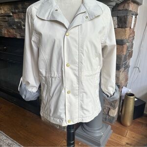 Peter Millar Designer Women’s Jacket Elements Water Zippered/Button Cream Sz Sm